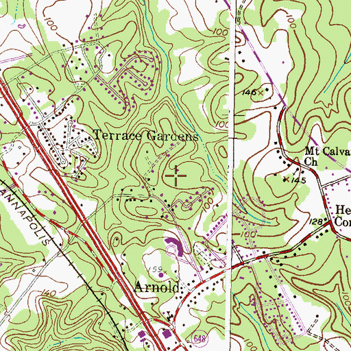 Topographic Map of Joyce Acres, MD