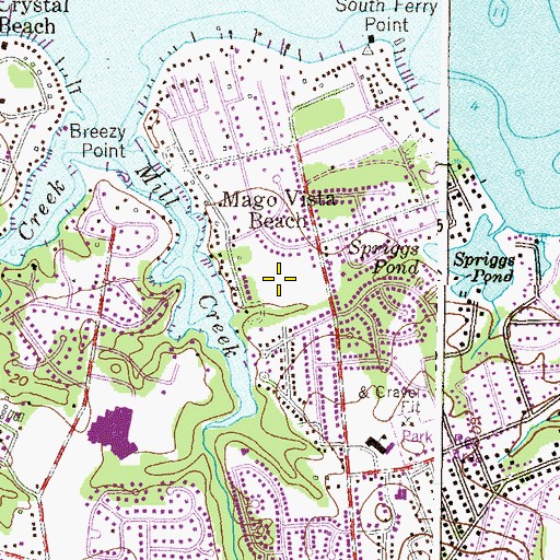 Topographic Map of Magovista Park, MD