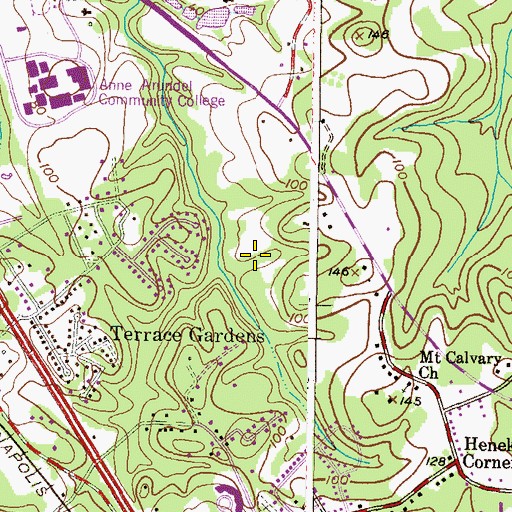 Topographic Map of Raintree, MD
