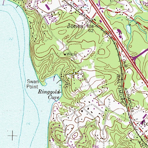 Topographic Map of Severn Heights, MD
