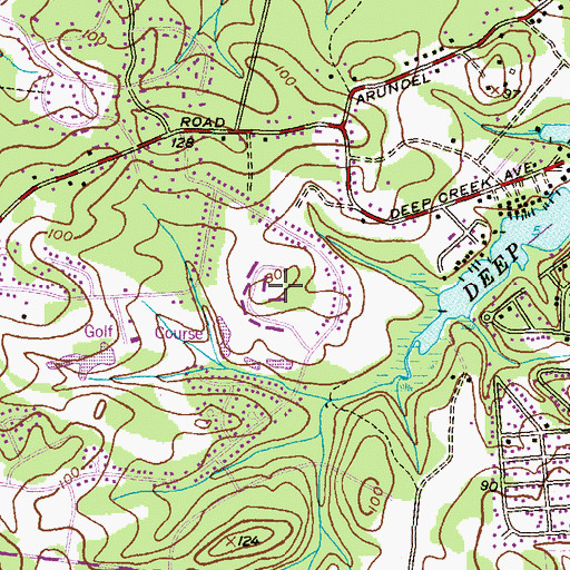 Topographic Map of Oakland Hill, MD