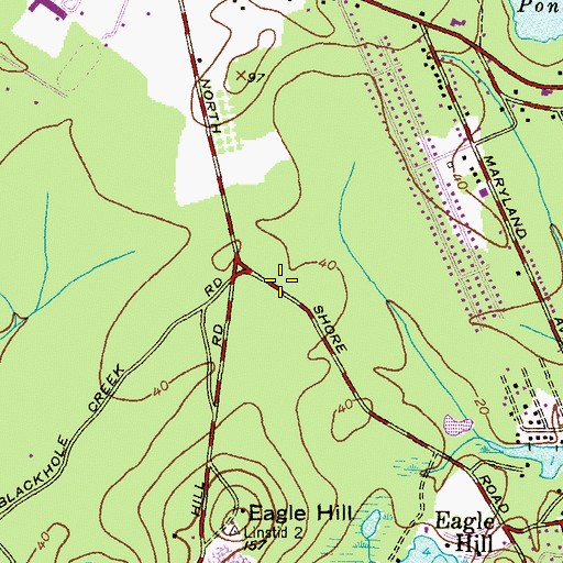 Topographic Map of Saint Johns Woods, MD
