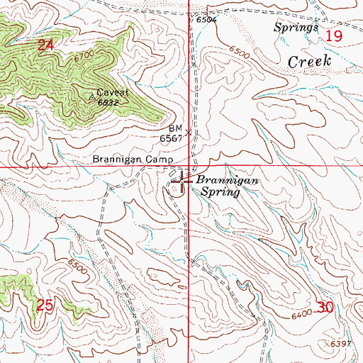 Topographic Map of Brannigan Spring, CO