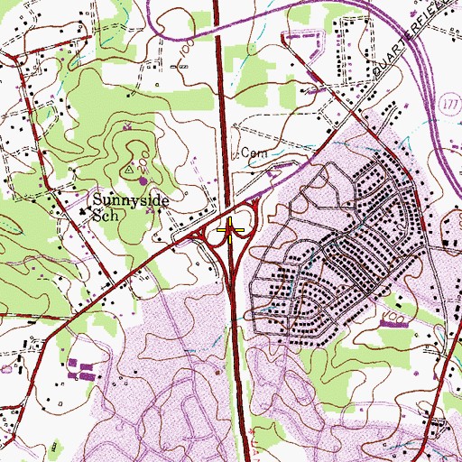 Topographic Map of Interchange 13, MD
