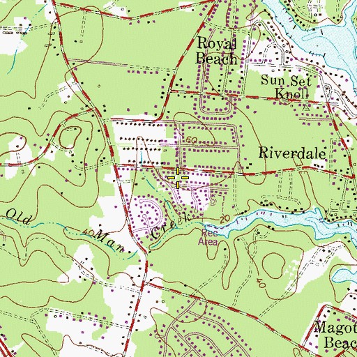 Topographic Map of Riverdale Forest, MD