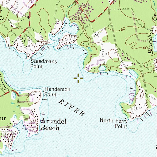 Topographic Map of Swan Cove, MD