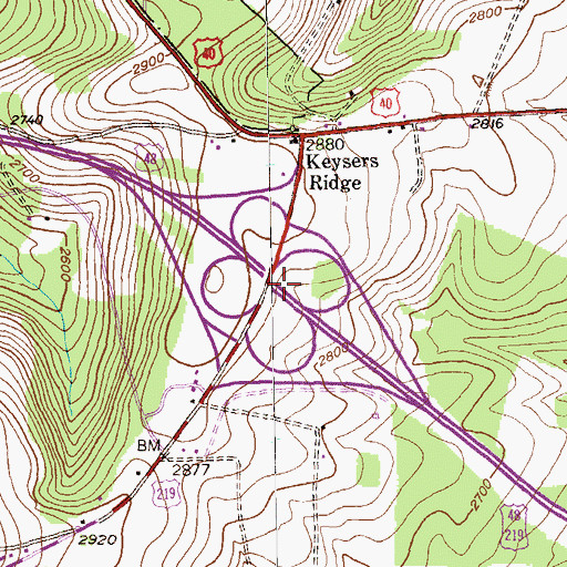 Topographic Map of Interchange 14, MD