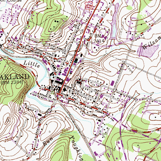 Topographic Map of Oakland Elementary School, MD