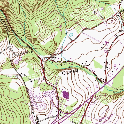 Topographic Map of Smithbrook Acres, MD
