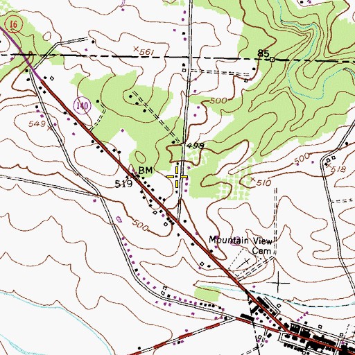 Topographic Map of Stonehurst, MD