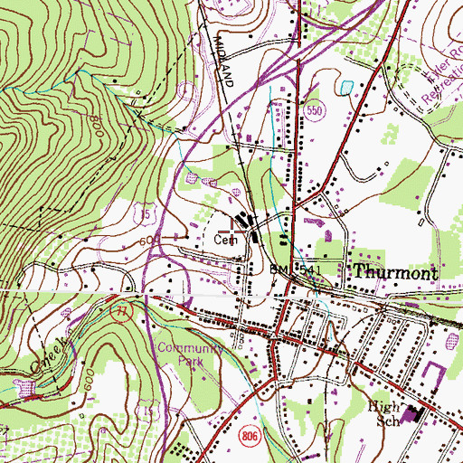 Topographic Map of Weller Cemetery, MD