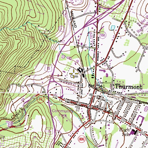 Topographic Map of Weller Cemetery, MD