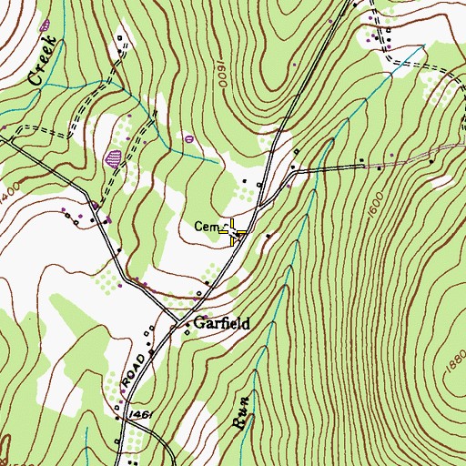 Topographic Map of Garfield United Methodist Church, MD