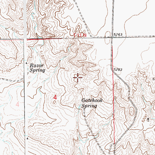 Topographic Map of Gatehook Spring, CO