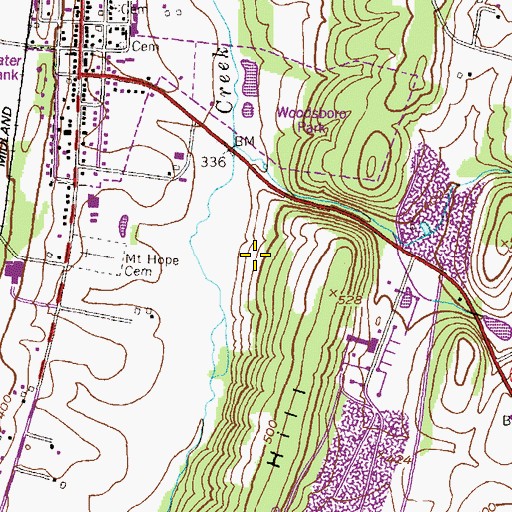Topographic Map of Woodsboro Industrial Park, MD