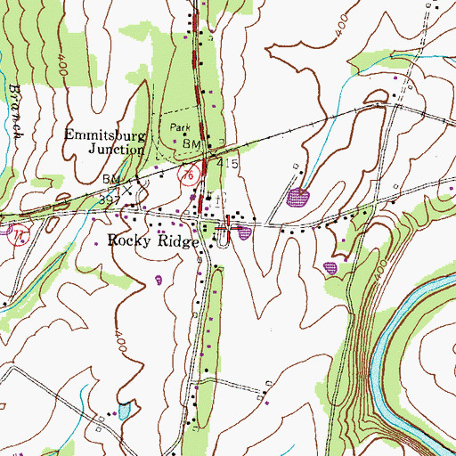 Topographic Map of Mount Tabor Cemetery, MD