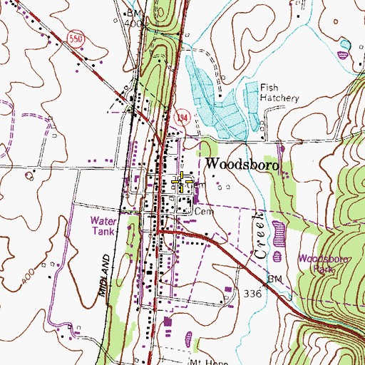 Topographic Map of Saint Johns Reformed Church, MD