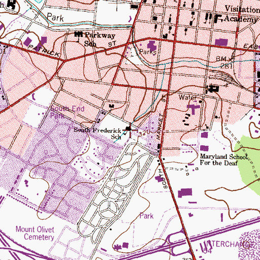 Topographic Map of Lincoln Elementary School, MD