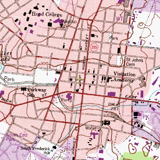 Topographic Map of Trinity Chapel of the Evangelical Reformed Church, MD