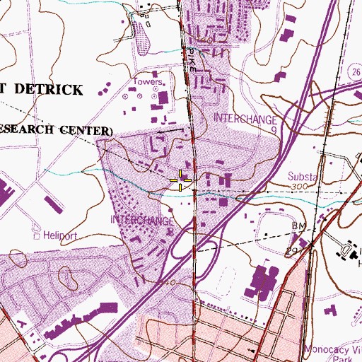 Topographic Map of Antietam Village Shopping Center, MD