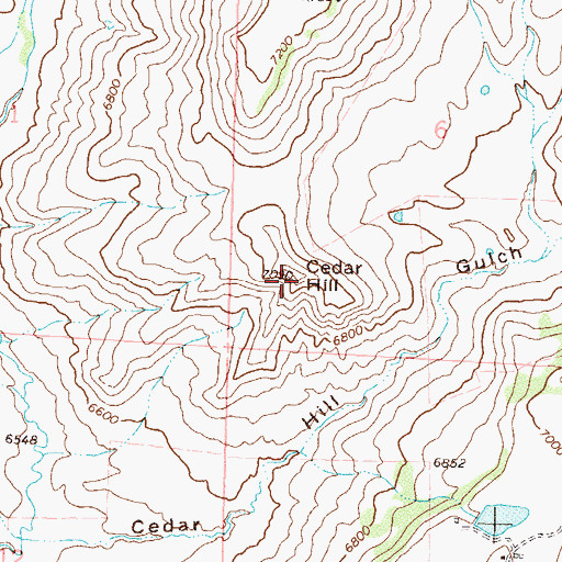Topographic Map of Cedar Hill, CO
