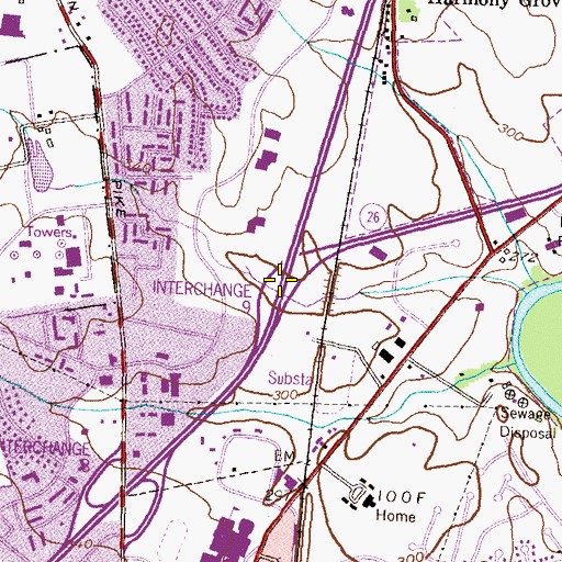 Topographic Map of Interchange 9, MD