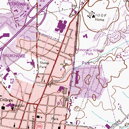 Topographic Map of Little League Park, MD