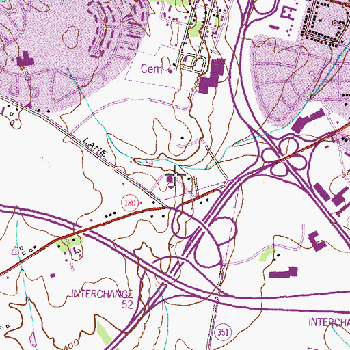 Topographic Map of Prospect Hall High School, MD