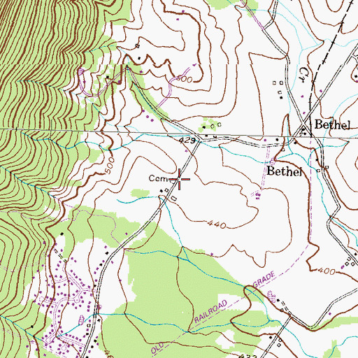 Topographic Map of Bethel Cemetery, MD
