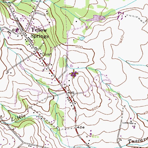 Topographic Map of Yellow Springs Elementary School, MD