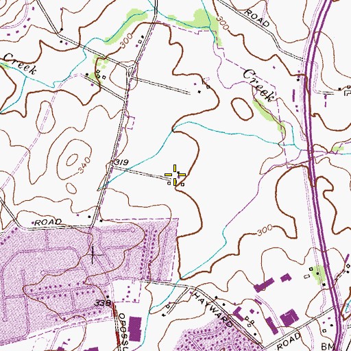 Topographic Map of Crum Farm, MD