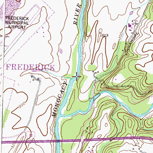 Topographic Map of Hughes Ford, MD