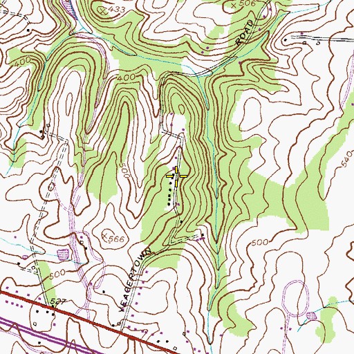 Topographic Map of Yeager, MD