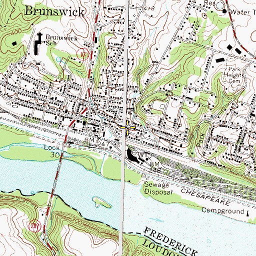 Topographic Map of Grace Episcopal Church, MD