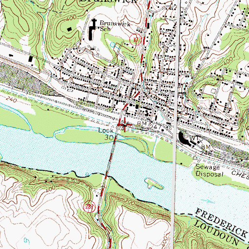 Topographic Map of Lock 30, MD