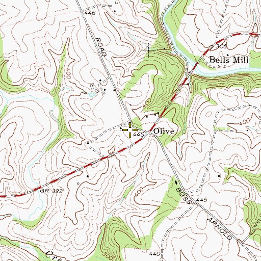 Topographic Map of Olive School (historical), MD