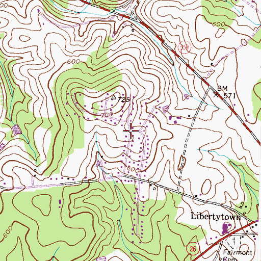 Topographic Map of Whisperren Oaks, MD