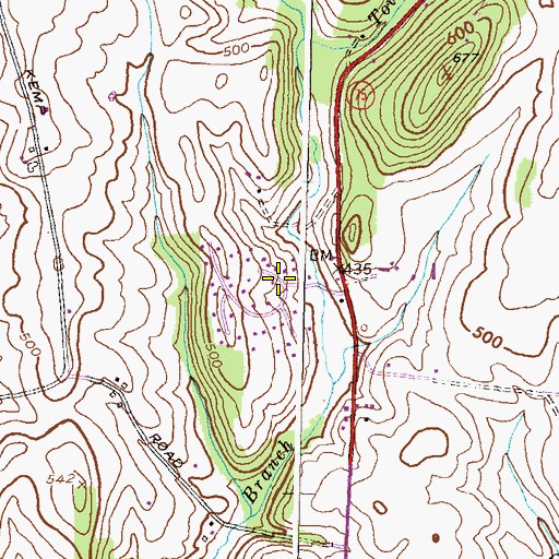 Topographic Map of Winter Springs, MD