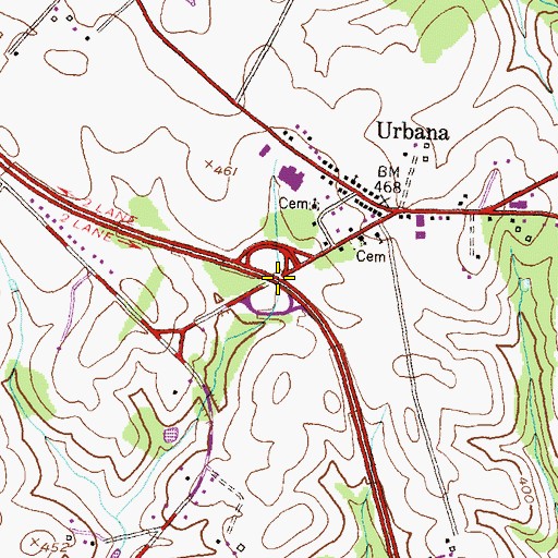 Topographic Map of Interchange 26, MD