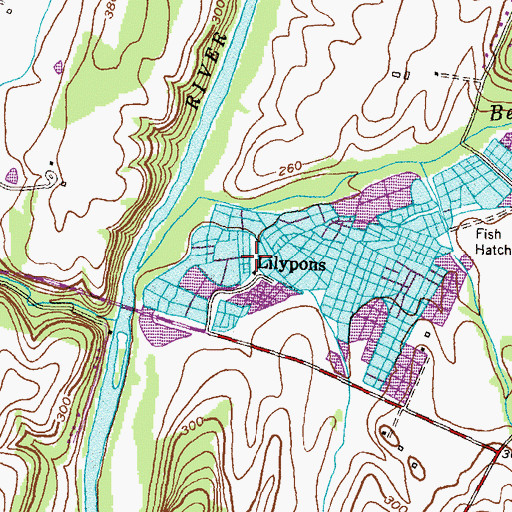 Topographic Map of Lily Pons Water Garden, MD