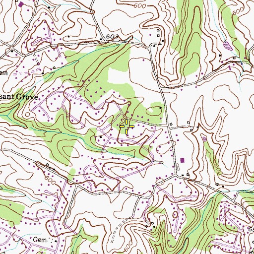 Topographic Map of Meadowbrook, MD
