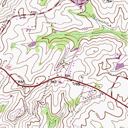 Topographic Map of Damascus Valley Estates, MD
