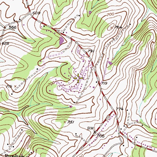 Topographic Map of Harmony Hall, MD