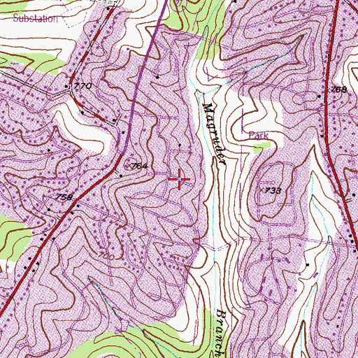 Topographic Map of Greenhills, MD