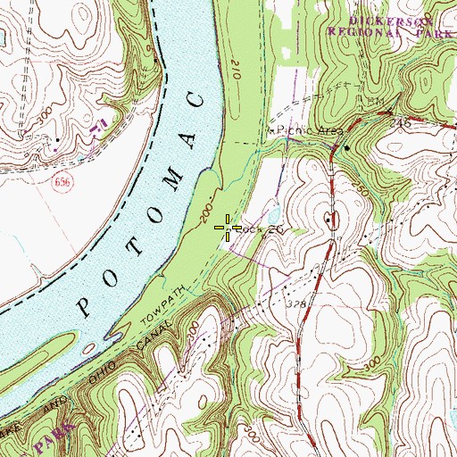 Topographic Map of Lock 26, MD