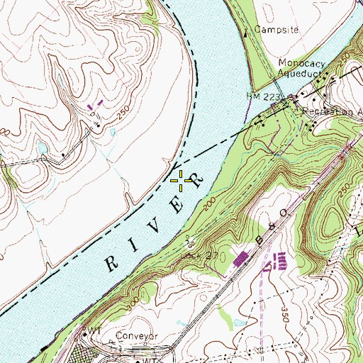 Topographic Map of Spinks Ferry (historical), MD