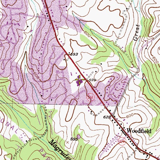 Topographic Map of Woodfield Elementary School, MD