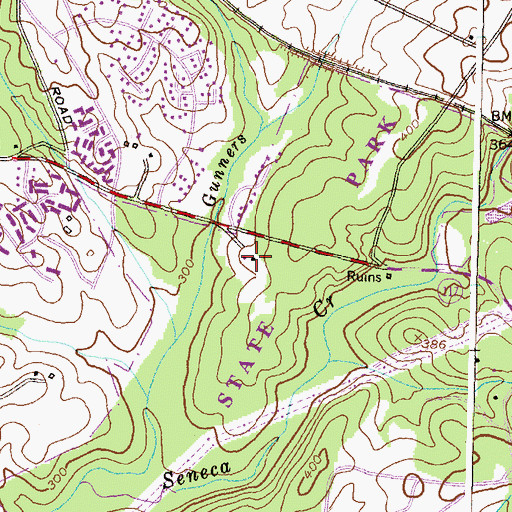 Topographic Map of Cloppers Mill, MD