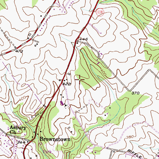 Topographic Map of Cedar Creek Estates, MD