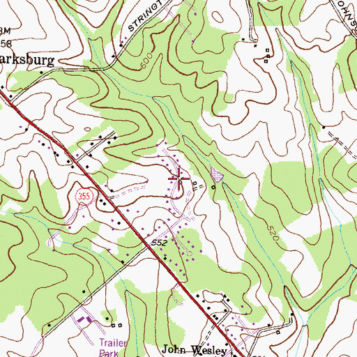 Topographic Map of Clarksbrook Estates, MD